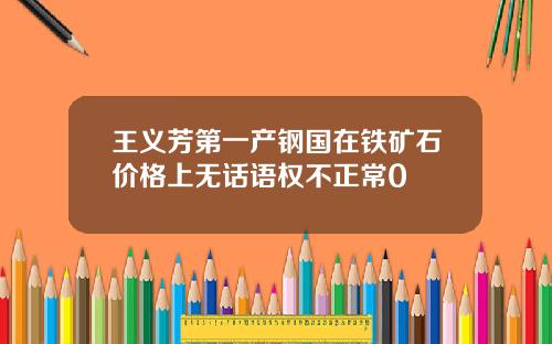 王义芳第一产钢国在铁矿石价格上无话语权不正常0