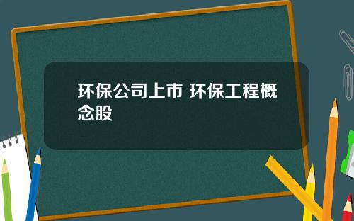 环保公司上市 环保工程概念股