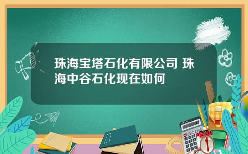 珠海宝塔石化有限公司 珠海中谷石化现在如何