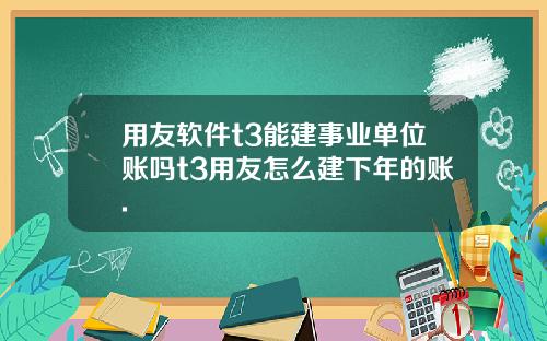 用友软件t3能建事业单位账吗t3用友怎么建下年的账.