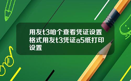 用友t3咱个查看凭证设置格式用友t3凭证a5纸打印设置