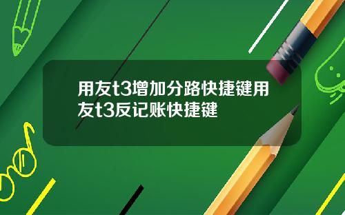 用友t3增加分路快捷键用友t3反记账快捷键