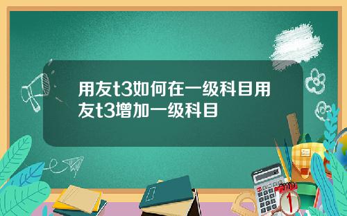 用友t3如何在一级科目用友t3增加一级科目