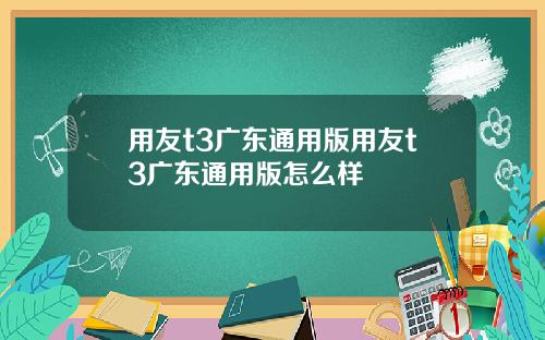 用友t3广东通用版用友t3广东通用版怎么样