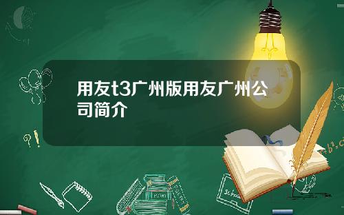 用友t3广州版用友广州公司简介