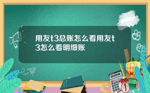 用友t3总账怎么看用友t3怎么看明细账