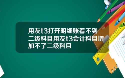 用友t3打开明细账看不到二级科目用友t3会计科目增加不了二级科目