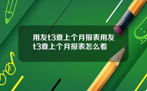 用友t3查上个月报表用友t3查上个月报表怎么看