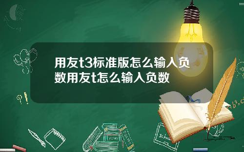 用友t3标准版怎么输入负数用友t怎么输入负数