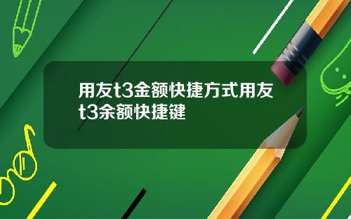 用友t3金额快捷方式用友t3余额快捷键