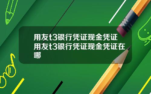 用友t3银行凭证现金凭证用友t3银行凭证现金凭证在哪