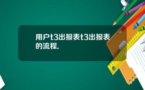 用户t3出报表t3出报表的流程.