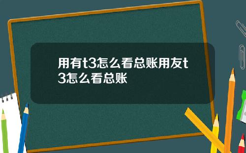 用有t3怎么看总账用友t3怎么看总账
