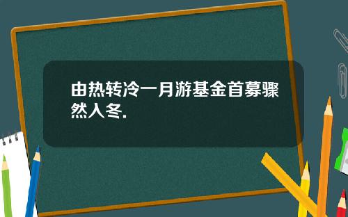 由热转冷一月游基金首募骤然入冬.