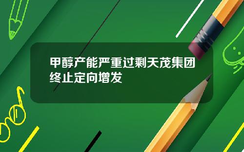 甲醇产能严重过剩天茂集团终止定向增发