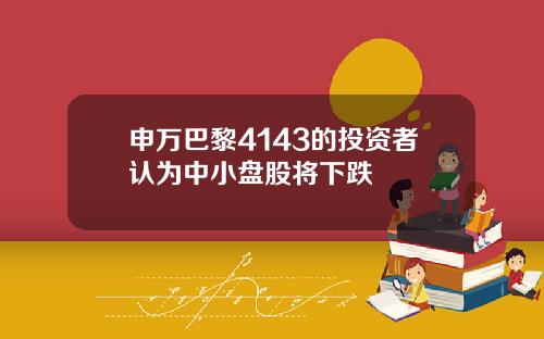 申万巴黎4143的投资者认为中小盘股将下跌