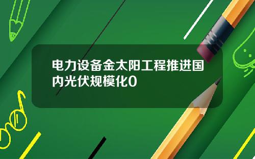 电力设备金太阳工程推进国内光伏规模化0