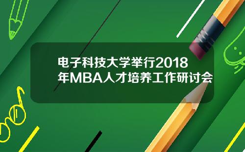 电子科技大学举行2018年MBA人才培养工作研讨会