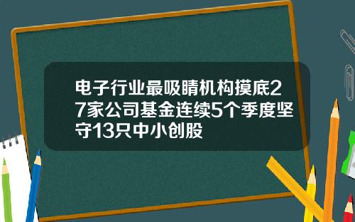 电子行业最吸睛机构摸底27家公司基金连续5个季度坚守13只中小创股