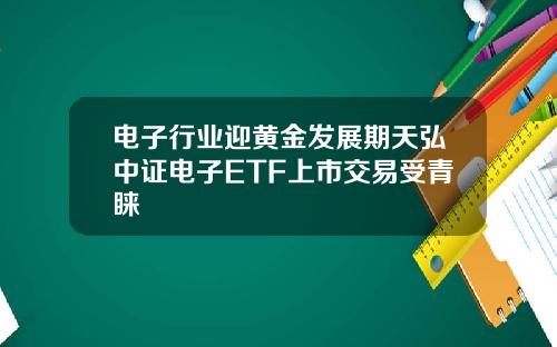 电子行业迎黄金发展期天弘中证电子ETF上市交易受青睐