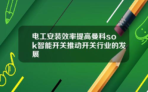 电工安装效率提高曼科sok智能开关推动开关行业的发展