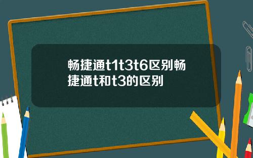 畅捷通t1t3t6区别畅捷通t和t3的区别