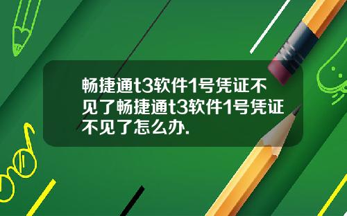 畅捷通t3软件1号凭证不见了畅捷通t3软件1号凭证不见了怎么办.