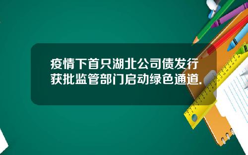 疫情下首只湖北公司债发行获批监管部门启动绿色通道.