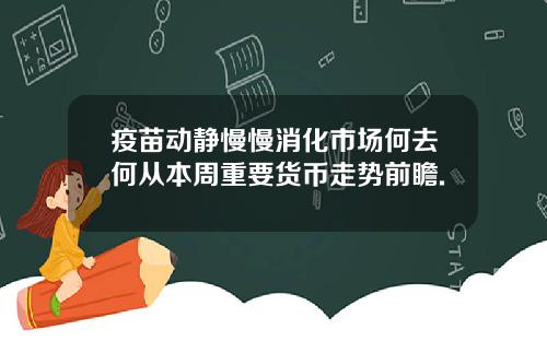 疫苗动静慢慢消化市场何去何从本周重要货币走势前瞻.