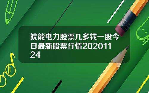 皖能电力股票几多钱一股今日最新股票行情20201124