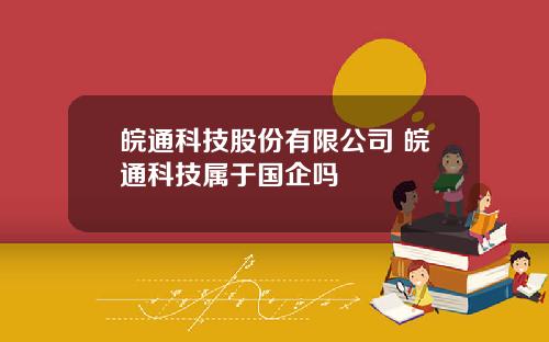 皖通科技股份有限公司 皖通科技属于国企吗
