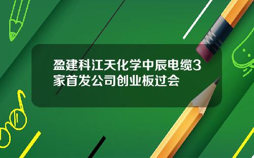 盈建科江天化学中辰电缆3家首发公司创业板过会