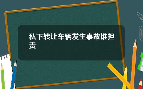 私下转让车辆发生事故谁担责