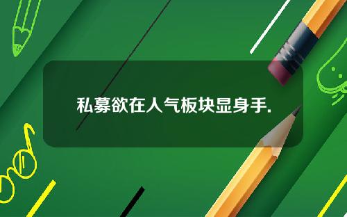 私募欲在人气板块显身手.