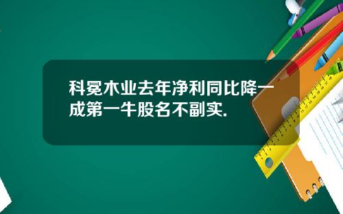 科冕木业去年净利同比降一成第一牛股名不副实.