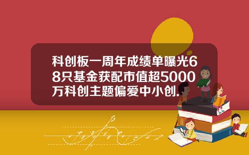 科创板一周年成绩单曝光68只基金获配市值超5000万科创主题偏爱中小创.