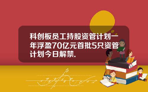科创板员工持股资管计划一年浮盈70亿元首批5只资管计划今日解禁.