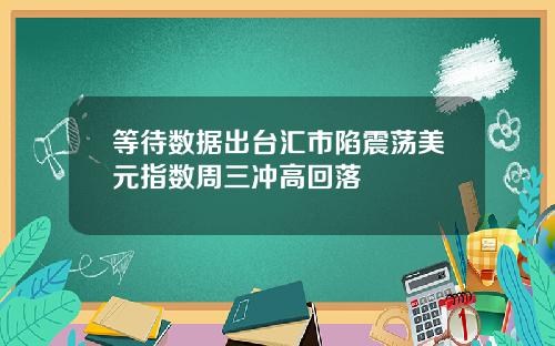 等待数据出台汇市陷震荡美元指数周三冲高回落
