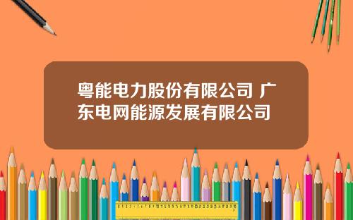 粤能电力股份有限公司 广东电网能源发展有限公司