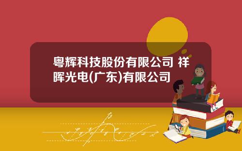 粤辉科技股份有限公司 祥晖光电(广东)有限公司