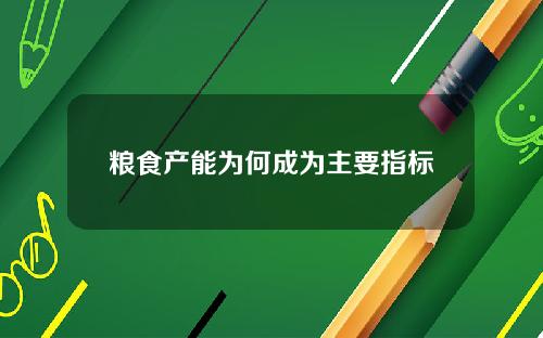 粮食产能为何成为主要指标