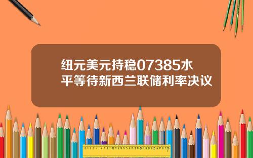 纽元美元持稳07385水平等待新西兰联储利率决议