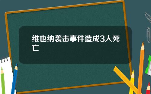 维也纳袭击事件造成3人死亡