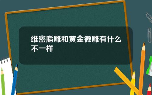 维密脂雕和黄金微雕有什么不一样