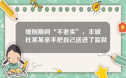 缓刑期间“不老实”，丰城杜某某亲手把自己送进了监狱