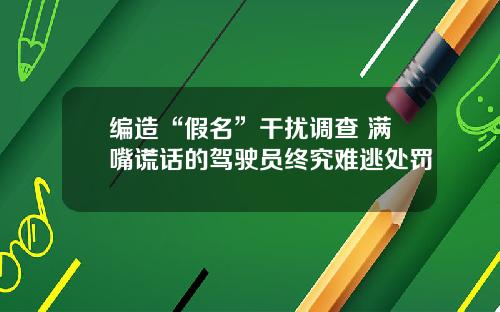 编造“假名”干扰调查 满嘴谎话的驾驶员终究难逃处罚