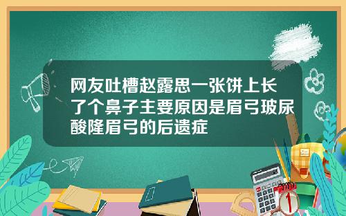 网友吐槽赵露思一张饼上长了个鼻子主要原因是眉弓玻尿酸隆眉弓的后遗症