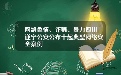 网络色情、诈骗、暴力四川遂宁公安公布十起典型网络安全案例