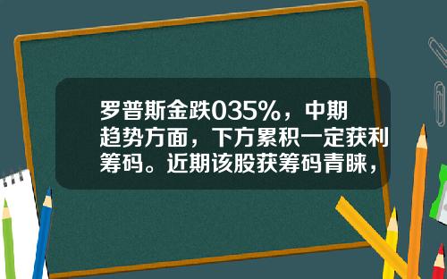 罗普斯金跌035%，中期趋势方面，下方累积一定获利筹码。近期该股获筹码青睐，且集中度渐增