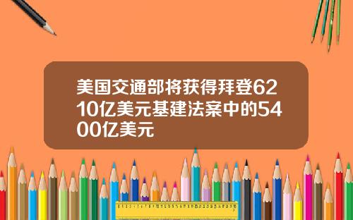 美国交通部将获得拜登6210亿美元基建法案中的5400亿美元